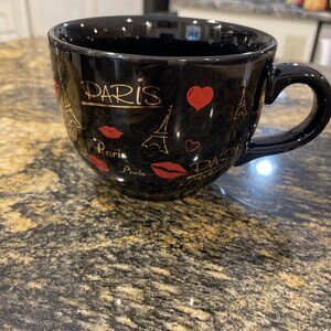 PARIS FRANCE black travel Souvenir Mug By Artertre Paris ceramic coffee cup Fun